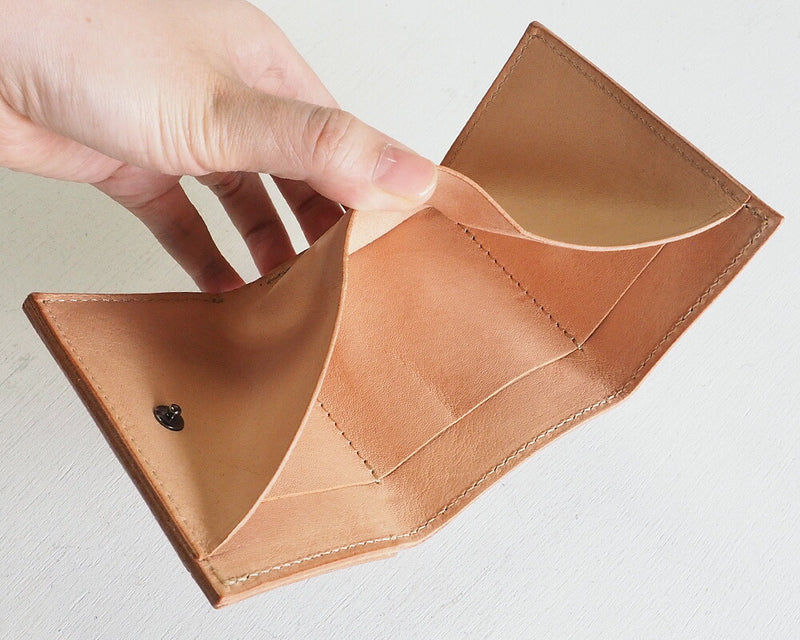 ANNAK Small Wallet Compact Trifold Mini Wallet Tochigi Leather Pink Silver [AK20TA-B0004-SLV] 