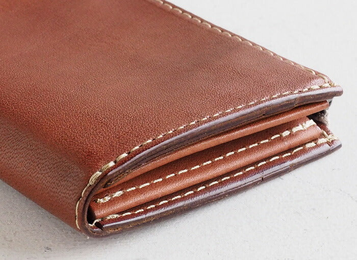 ANNAK Tochigi Leather One Action L-shaped Compact Wallet All Leather Beige [AK20TA-B0005-BEG] 