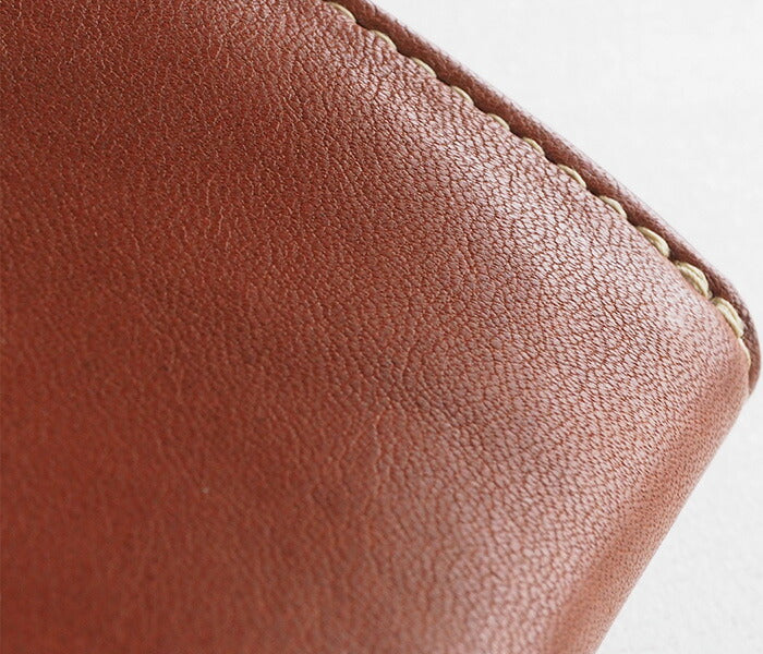 ANNAK Tochigi Leather One Action L-shaped Compact Wallet All Leather Beige [AK20TA-B0005-BEG] 