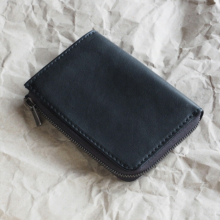 ANNAK Tochigi Leather One Action L-shaped Compact Wallet All Leather Black [AK20TA-B0005-BLK] 