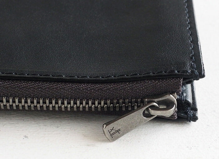 ANNAK Tochigi Leather One Action L-shaped Compact Wallet All Leather Black [AK20TA-B0005-BLK] 
