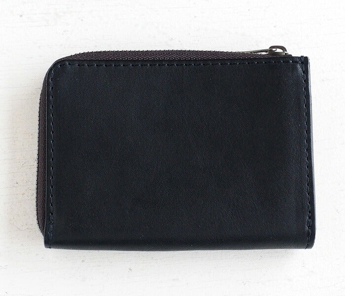 ANNAK Tochigi Leather One Action L-shaped Compact Wallet All Leather Black [AK20TA-B0005-BLK] 