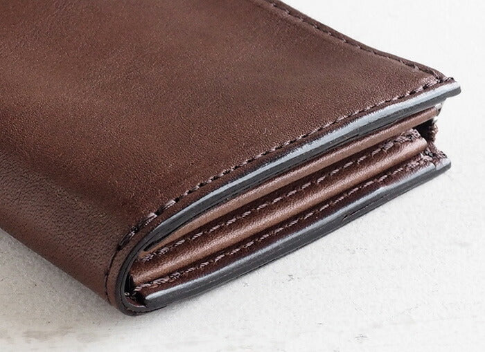 ANNAK Tochigi Leather One Action L-shaped Compact Wallet All Leather Dark Brown [AK20TA-B0005-DBR] 