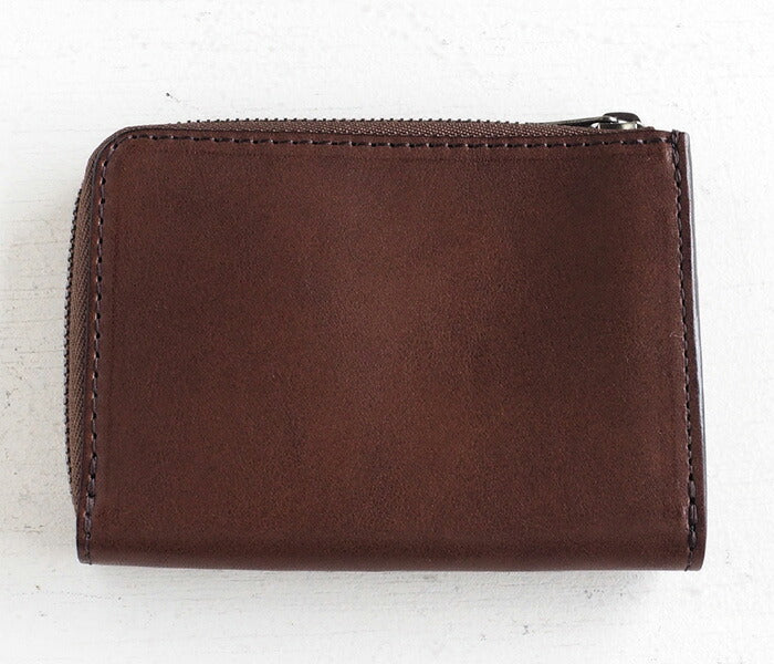 ANNAK Tochigi Leather One Action L-shaped Compact Wallet All Leather Dark Brown [AK20TA-B0005-DBR] 