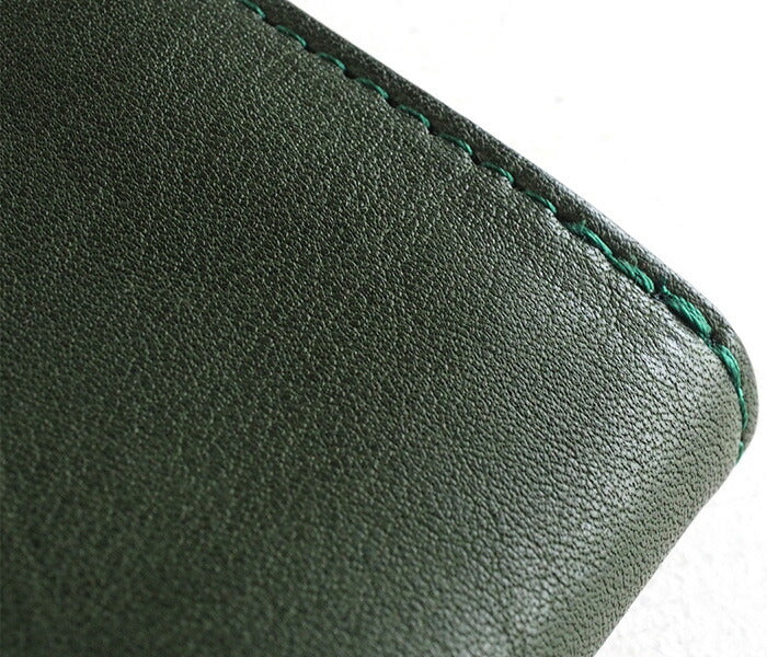 ANNAK Tochigi Leather One Action L-shaped Compact Wallet All Leather Green [AK20TA-B0005-GRN] 