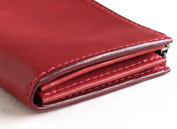 ANNAK Tochigi Leather One Action L-shaped Compact Wallet All Leather Red [AK20TA-B0005-RED] 