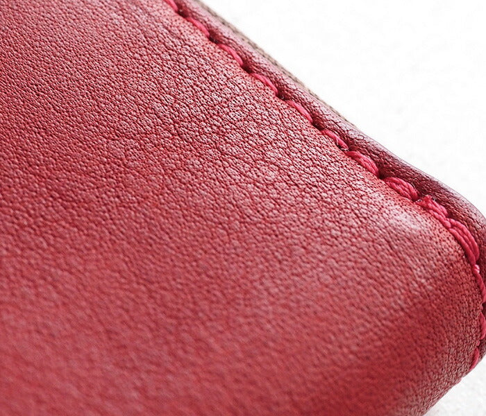 ANNAK Tochigi Leather One Action L-shaped Compact Wallet All Leather Red [AK20TA-B0005-RED] 