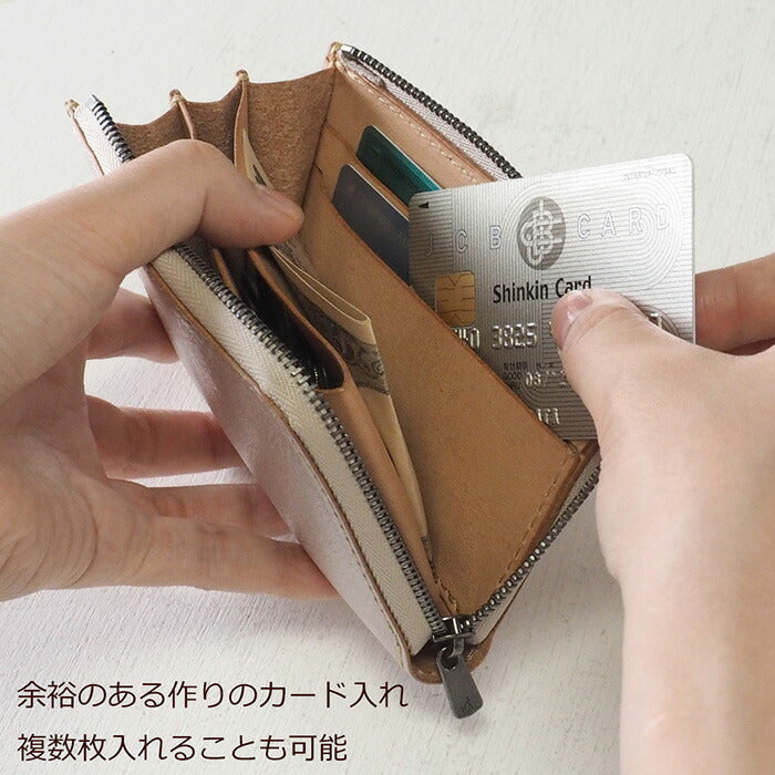 ANNAK Tochigi Leather One Action L-shaped Compact Wallet All Leather Pink Silver [AK20TA-B0005-SLV] 