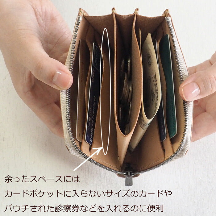 ANNAK Tochigi Leather One Action L-shaped Compact Wallet All Leather Pink Silver [AK20TA-B0005-SLV] 