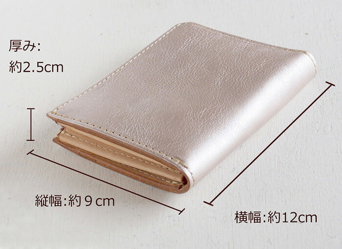 ANNAK Tochigi Leather One Action L-shaped Compact Wallet All Leather Pink Silver [AK20TA-B0005-SLV] 