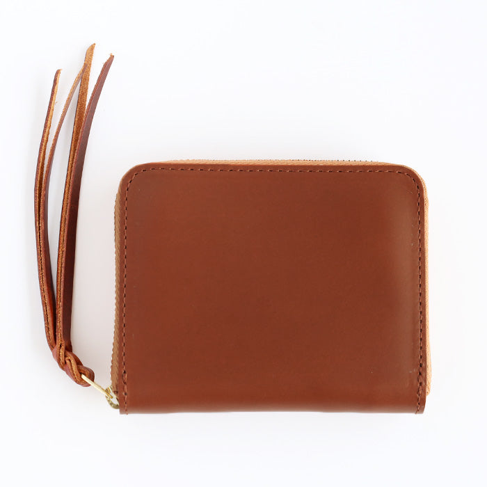 [Can store bills without folding] ANNAK Compact Round Zip Wallet Himeji Leather Brown [AK22TA-B0005-BRN] 