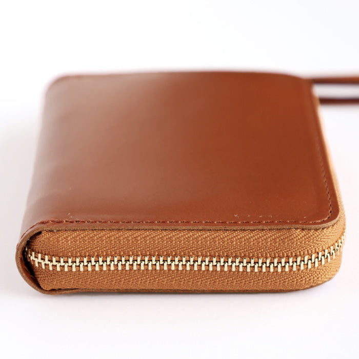[Can store bills without folding] ANNAK Compact Round Zip Wallet Himeji Leather Brown [AK22TA-B0005-BRN] 