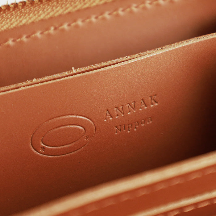 [Can store bills without folding] ANNAK Compact Round Zip Wallet Himeji Leather Brown [AK22TA-B0005-BRN] 