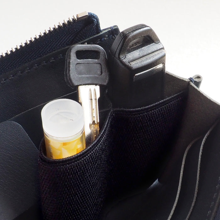 [Can store 2 smart keys, cards, banknotes, etc.] ANNAK smart key case wallet Himeji leather black [AK22TA-D0020-BLK] 