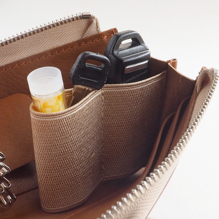 [Can store 2 smart keys, cards, banknotes, etc.] ANNAK smart key case wallet Himeji leather brown [AK22TA-D0020-BRN] 