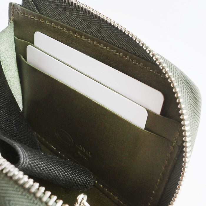 [Can store 2 smart keys, cards, banknotes, etc.] ANNAK smart key case wallet Himeji leather green [AK22TA-D0020-GRN] 