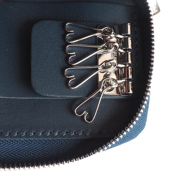 [Can store 2 smart keys, cards, banknotes, etc.] ANNAK smart key case wallet Himeji leather navy [AK22TA-D0020-NVY] 