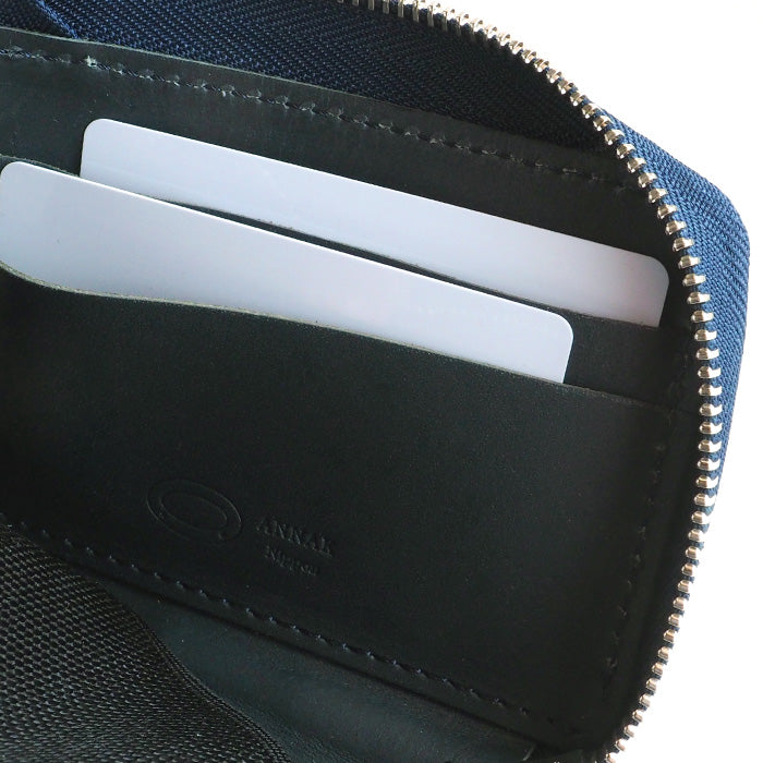 [Can store 2 smart keys, cards, banknotes, etc.] ANNAK smart key case wallet Himeji leather navy [AK22TA-D0020-NVY] 
