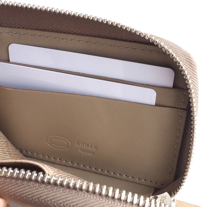 [Can store 2 smart keys, cards, banknotes, etc.] ANNAK smart key case wallet Himeji leather taupe (graige) [AK22TA-D0020-TAU] 
