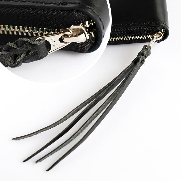 【お札を折らずに収納できる】 ANNAK(アナック) コンパクトラウンドジップ財布 姫路レザー ブラック [AK22TA-B0005-BLK]