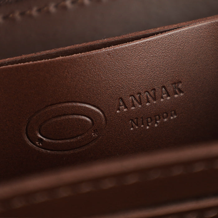 [Can store bills without folding] ANNAK Compact Round Zip Wallet Himeji Leather Dark Brown [AK22TA-B0005-DBR] 