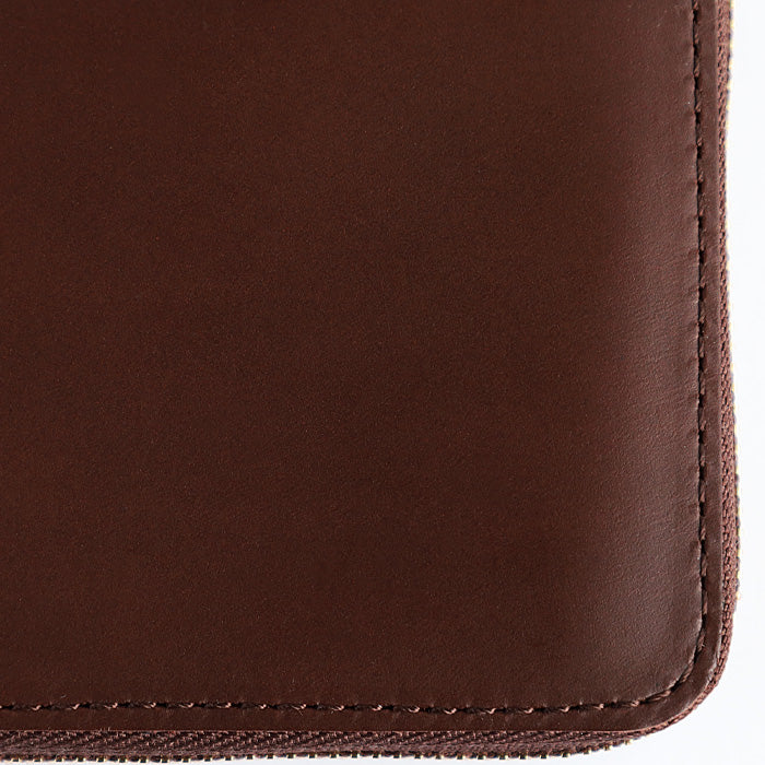[Can store bills without folding] ANNAK Compact Round Zip Wallet Himeji Leather Dark Brown [AK22TA-B0005-DBR] 