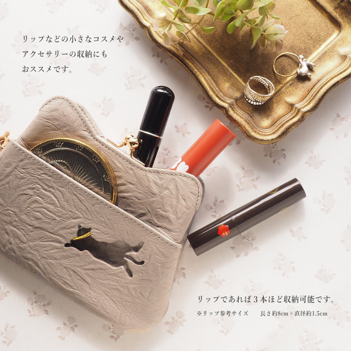 aoneco Gamaguchi Mini Wallet [an002] Waji's Protection Cat Project Cat Wallet Cat Compact Wallet Pouch Accessory Case Cute Beige Brown Green Black