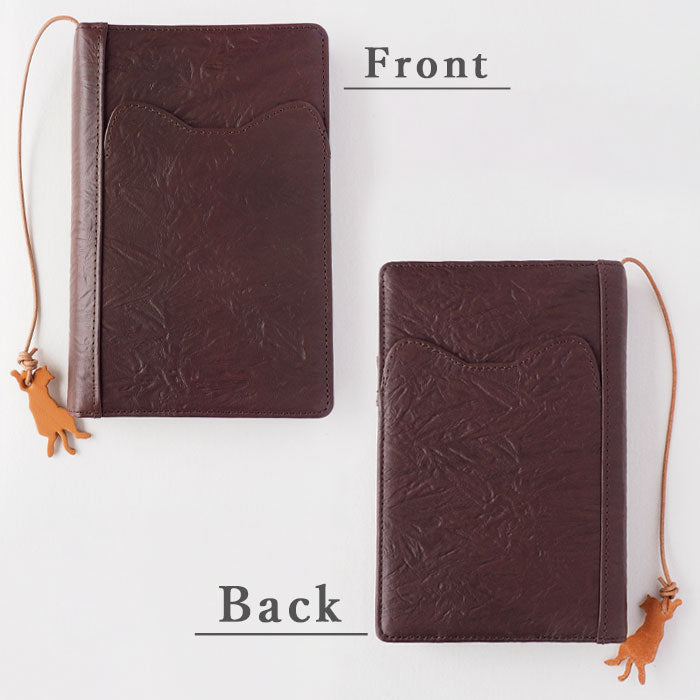 aoneco(アオネコ) 本革 システム手帳カバー [an014] 革製品を手がけるwajiさんの保護猫プロジェクト スケジュール帳 日記帳 バイブルサイズ B6 猫 牛革 レザー