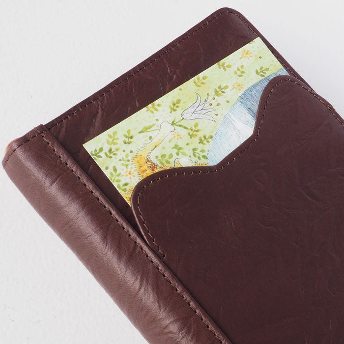 aoneco(アオネコ) 本革 システム手帳カバー [an014] 革製品を手がけるwajiさんの保護猫プロジェクト スケジュール帳 日記帳 バイブルサイズ B6 猫 牛革 レザー