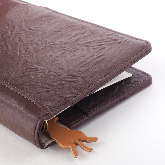 aoneco genuine leather system notebook cover [an014] waji's protective cat project, which deals with leather products, schedule book, diary, bible size B6 cat cowhide leather 