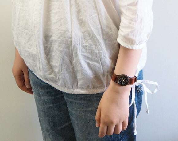 ARKRAFT（アークラフト）手作り腕時計“Pivo Small” 黒文字盤 プレミアムストラップ [AR-C-013-BK]