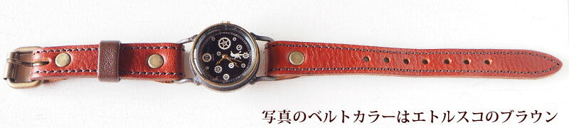 ARKRAFT Handmade Watch “Pivo Small” Black Dial Premium Strap [AR-C-013-BK] 