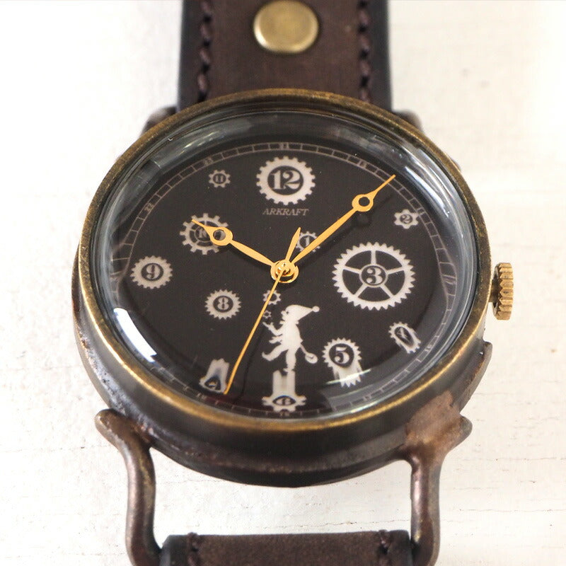 ARKRAFT Handmade Watch “Pivo Large” Black Dial Premium Strap [AR-C-014-BK] 