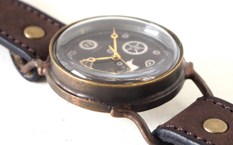 ARKRAFT Handmade Watch “Pivo Large” Black Dial Premium Strap [AR-C-014-BK] 