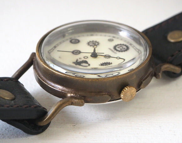 ARKRAFT（アークラフト）手作り腕時計“Pivo Large” プレミアムストラップ ホワイトシェル文字盤 [AR-C-014-WH]