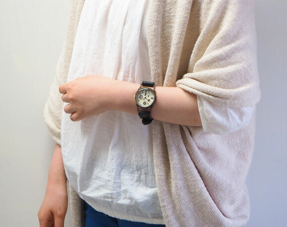 ARKRAFT 手工手錶“Pivo Large”高級錶帶白色貝殼錶盤 [AR-C-014-WH] 