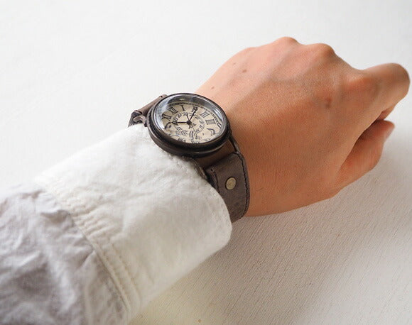 ARKRAFT（アークラフト）手作り腕時計“Marvin Large” ローマ数字 プレミアムストラップ [AR-C-015-RO]