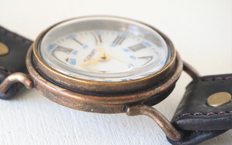 ARKRAFT Handmade Watch “Drake Large” White Shell Dial Blue Dot Premium Strap [AR-C-019-WH-BL] 