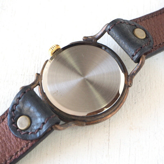 ARKRAFT（アークラフト）手作り腕時計“Drake Large” ホワイトシェル文字盤 ブルードット プレミアムストラップ [AR-C-019-WH-BL]