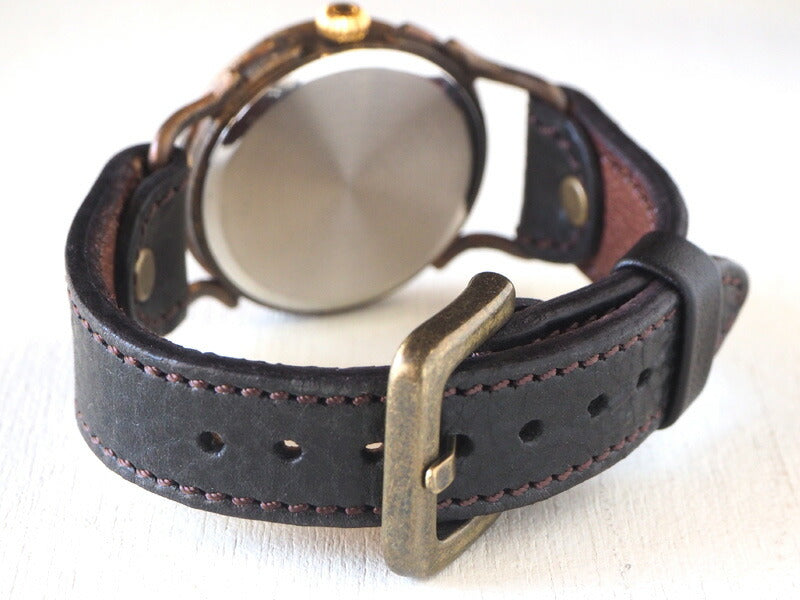 ARKRAFT Handmade Watch “Drake Large” White Shell Dial Blue Dot Premium Strap [AR-C-019-WH-BL] 