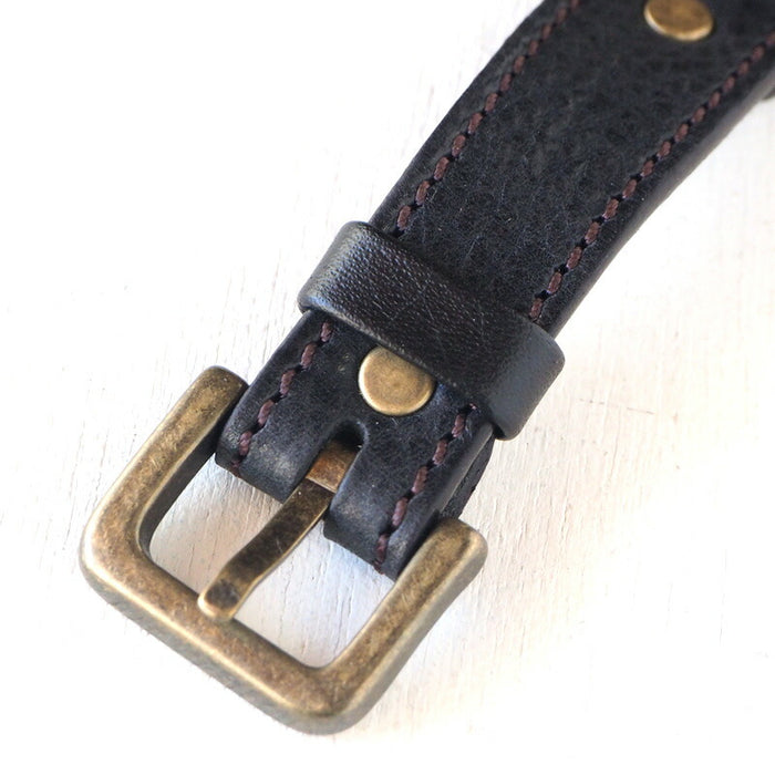 ARKRAFT 手工手錶“Drake Large”白色貝殼錶盤藍點高級錶帶 [AR-C-019-WH-BL] 