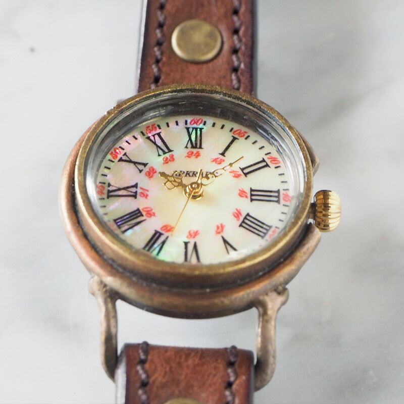 ARKRAFT Handmade Watch “Drake Small” Shell Dial Red Dot Premium Strap [AR-C-021-BL-RD] 