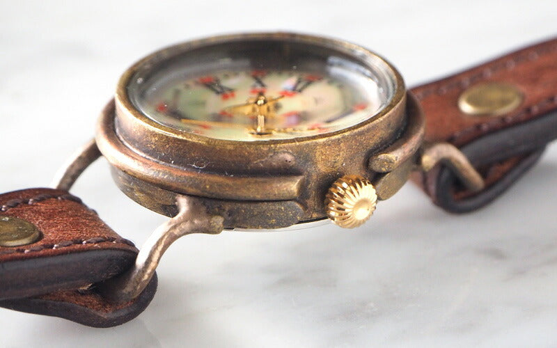 ARKRAFT Handmade Watch “Drake Small” Shell Dial Red Dot Premium Strap [AR-C-021-BL-RD] 