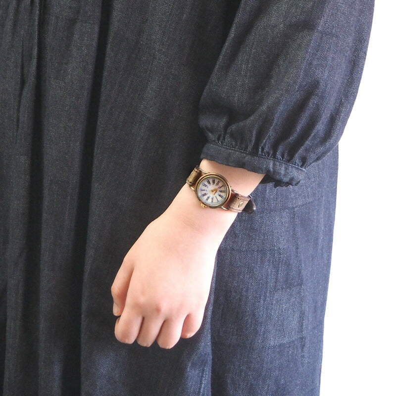 ARKRAFT Handmade Watch “Drake Small” White Shell Dial Blue Dot Premium Strap [AR-C-021-WH-BL] 