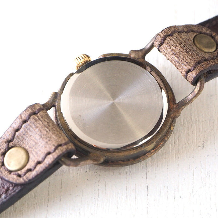 ARKRAFT（アークラフト）手作り腕時計“Drake Small” ホワイトシェル文字盤 ブルードット プレミアムストラップ [AR-C-021-WH-BL]
