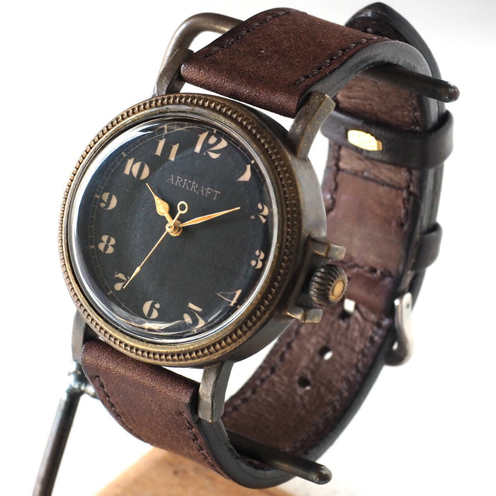 ARKRAFT（アークラフト）手作り腕時計“Nes Large” アラビア数字 プレミアムストラップ [AR-C-023-AR]