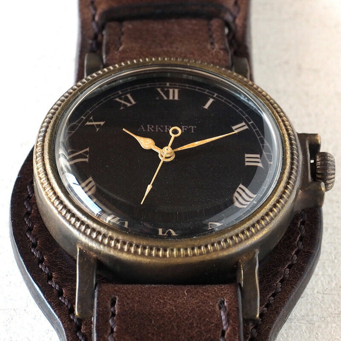 ARKRAFT（アークラフト）手作り腕時計“Nes Large” ローマ数字 プレミアムWストラップ [AR-C-024-RO]