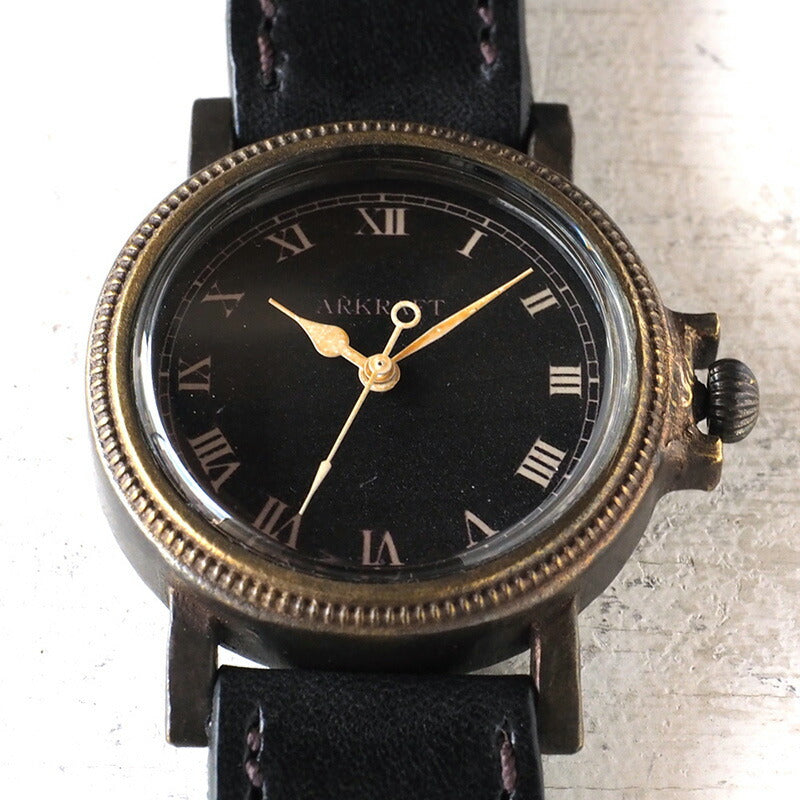 ARKRAFT（アークラフト）手作り腕時計“Nes Medium” ローマ数字 プレミアムストラップ [AR-C-025-RO]