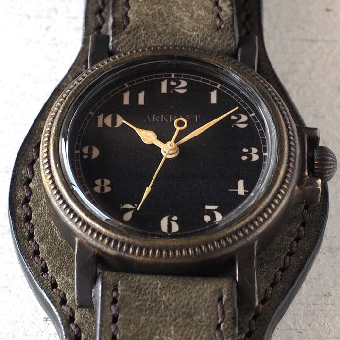 ARKRAFT Handmade Watch “Nes Medium” Arabic Numerals Premium W Strap [AR-C-026-AR] 