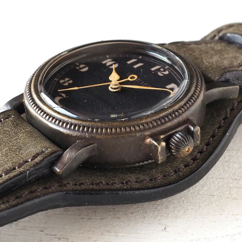 ARKRAFT（アークラフト）手作り腕時計 “Nes Medium” アラビア数字 プレミアムWストラップ [AR-C-026-AR]